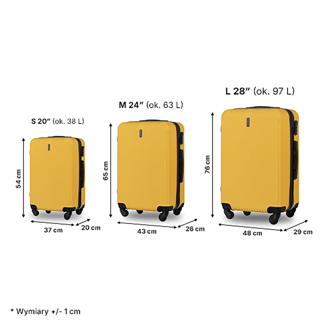 Wings Egret 3-Piece Hard Shell Suitcase Set – Yellow - photo 4