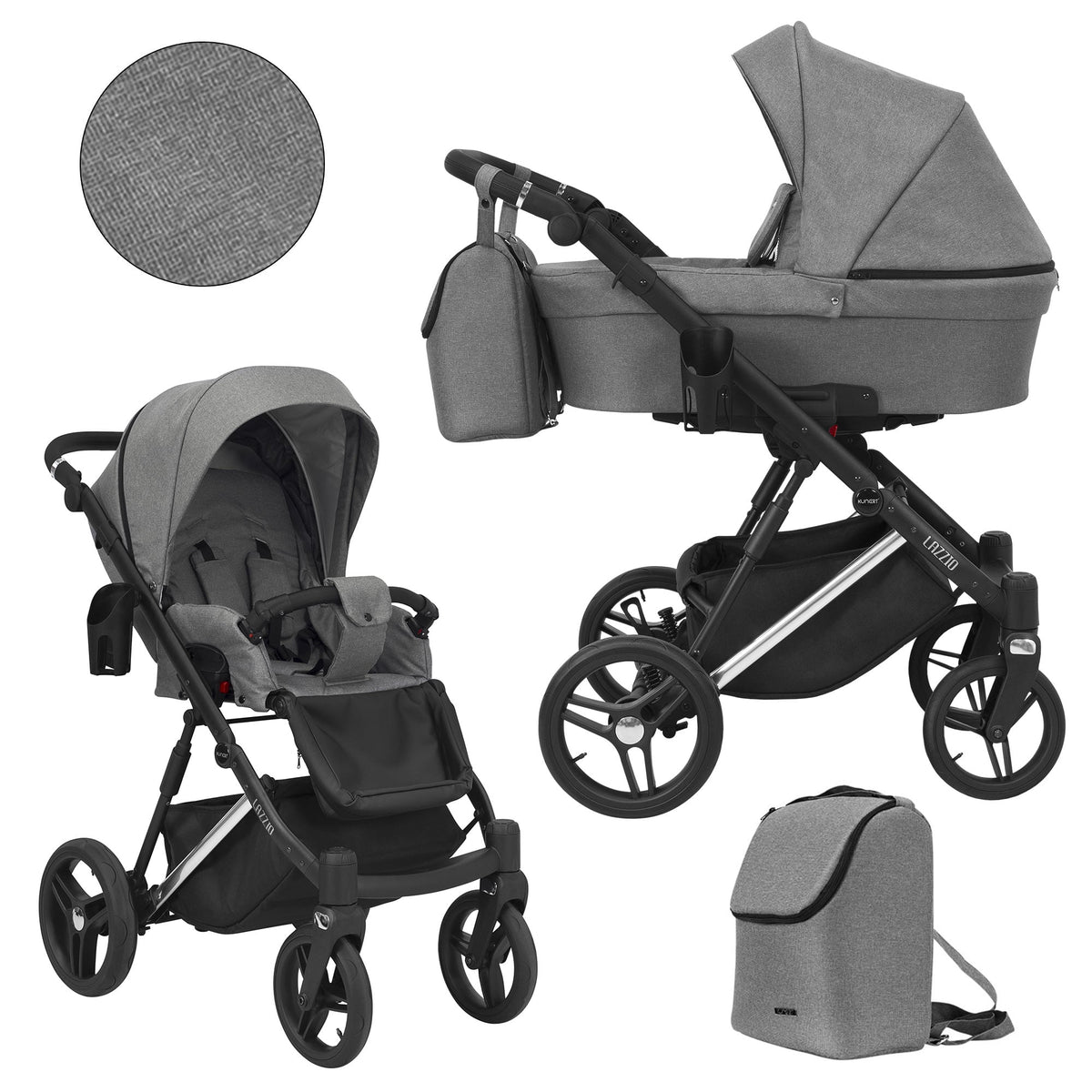 Kunert Lazzio Premium 2-in-1 Stroller – Grey – image 1