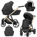 Wózek dziecięcy Kunert Arizo Premium 3w1 - złota rama - kolor: Black Eco