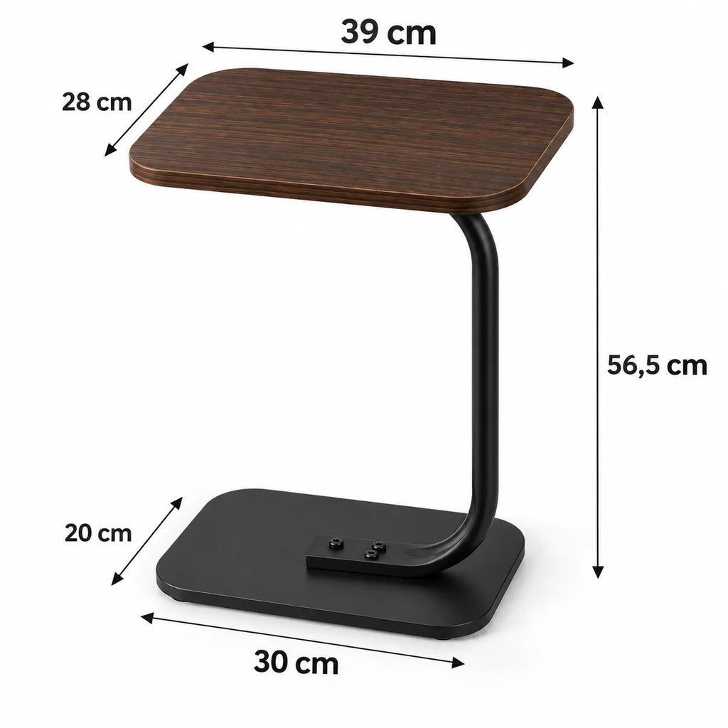 Kunert C-shaped side table Vero for sofa and laptop – brown - photo 9