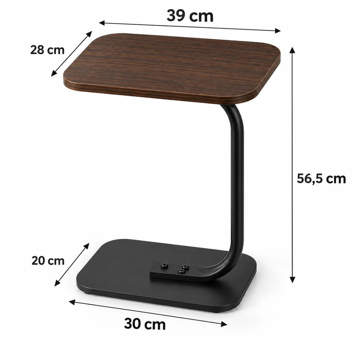 Kunert C-shaped side table Vero for sofa and laptop – brown - photo 9