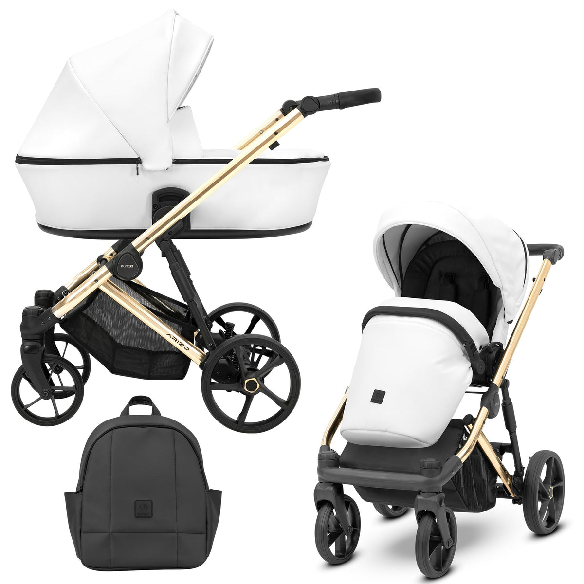 Kunert Arizo Premium 2-in-1 Stroller – White Eco – image 1