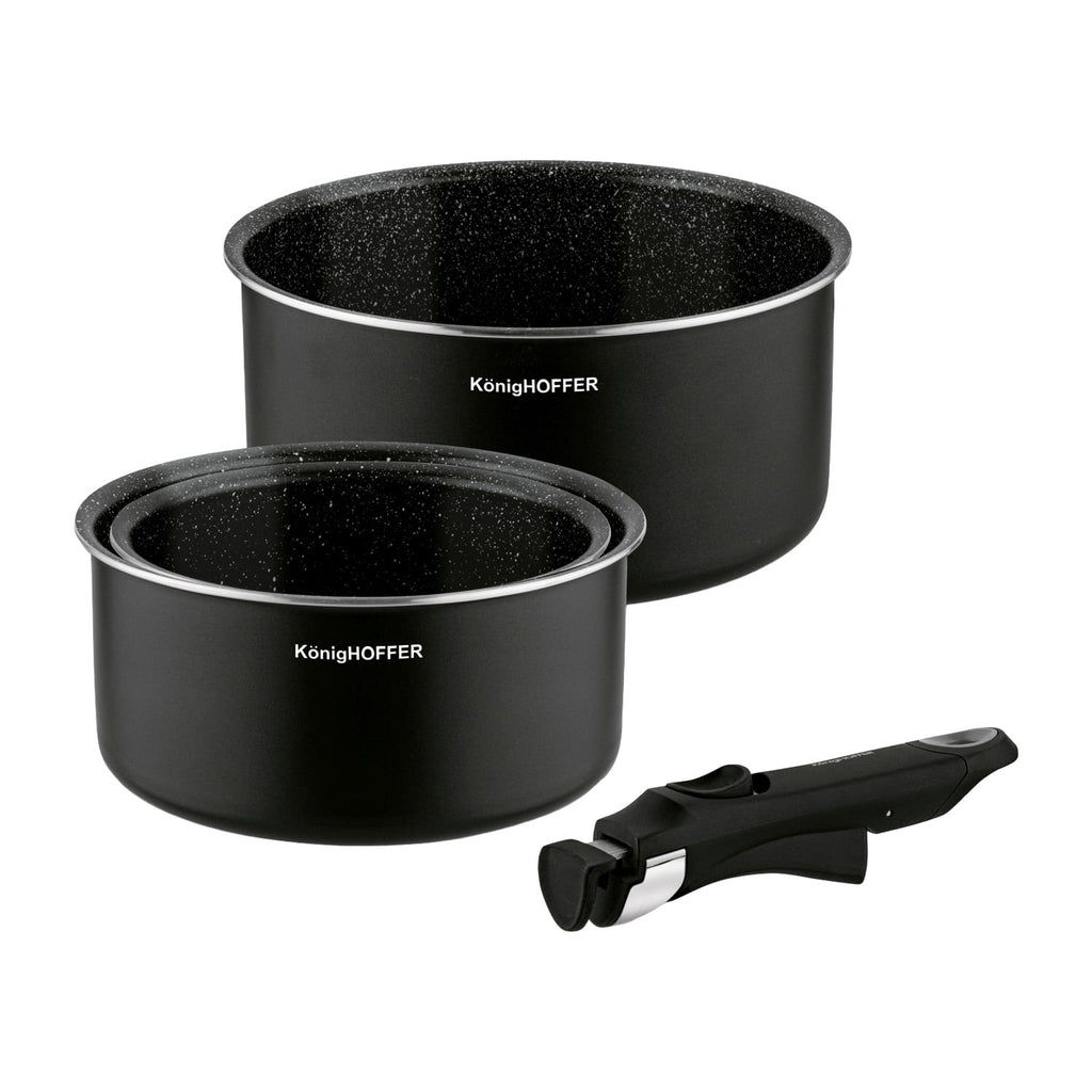 Konighoffer Spinel Black Cookware Set – 16/18/20 cm, Detachable Handle - photo 10