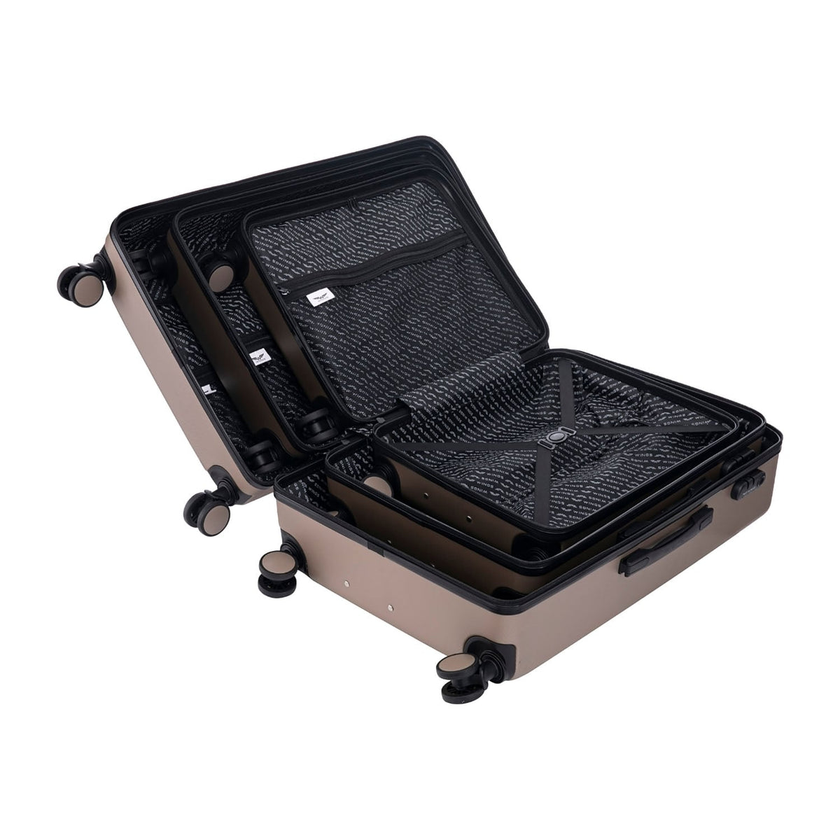 Wings Coot 3-Piece Hard Shell Suitcase Set – Champagne - photo 5