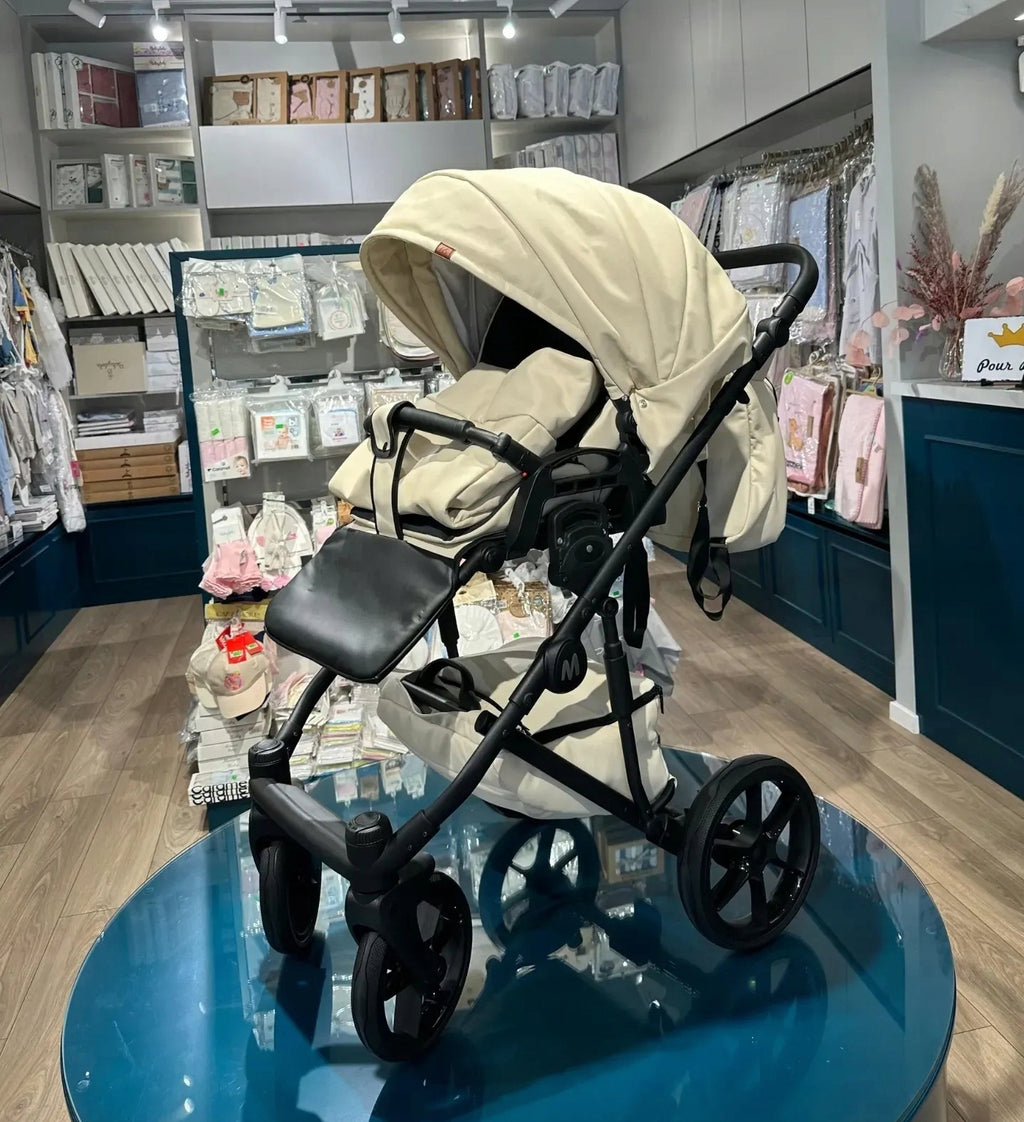 MOMMO Deluxe 3-in-1 Stroller – Beige – image 7