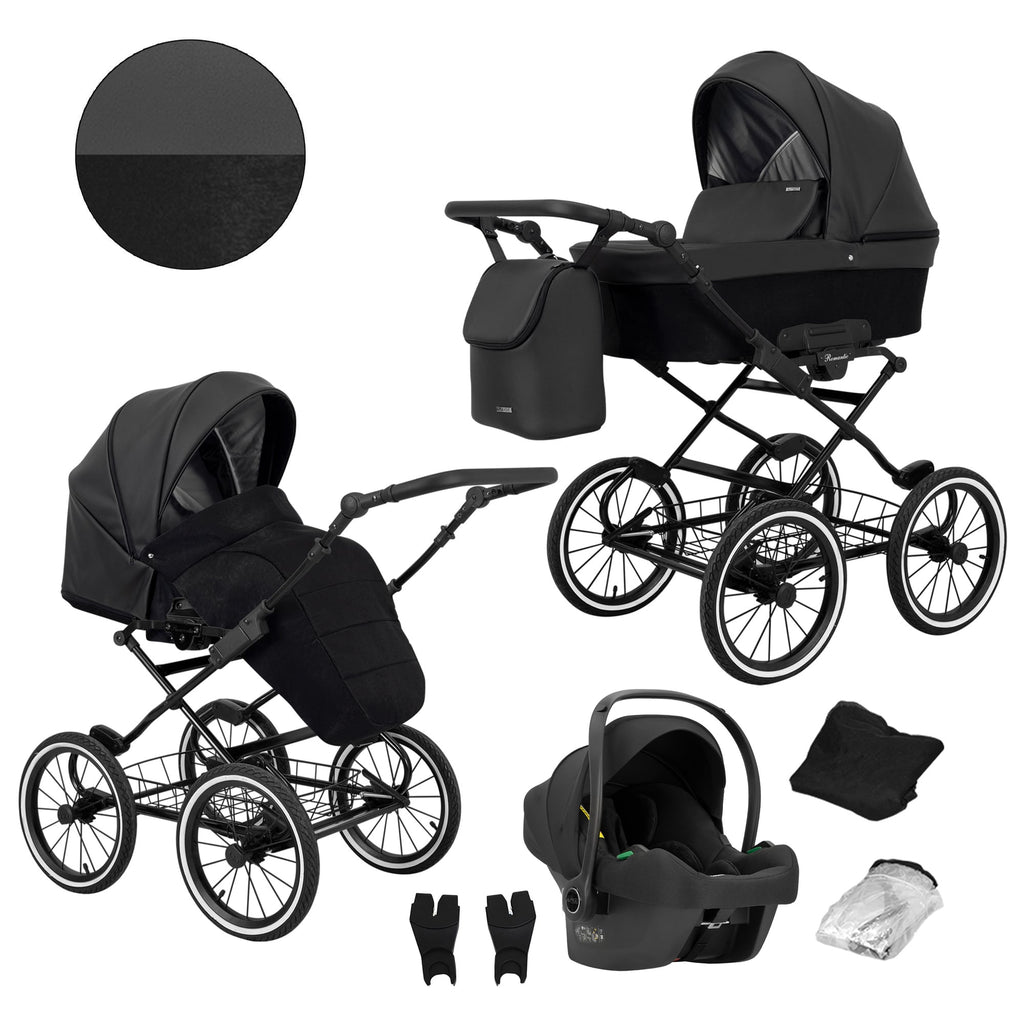 Kunert Romantic 3-in-1 Stroller – Black Eco – image 1