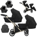Kunert Brav Duo 3-in-1 Twin Stroller – Black – image 1