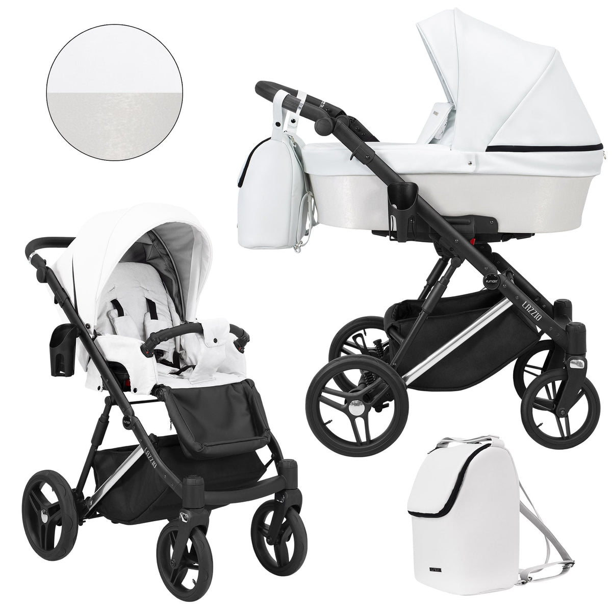 Kunert Lazzio Premium 2-in-1 Stroller – White Eco – image 1