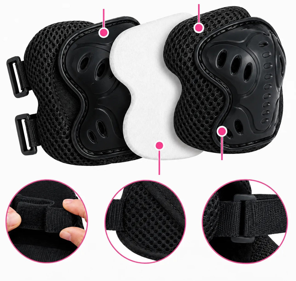Kunert Kids protective gear set Kely 2, 6-piece: knee, elbow and wrist guards – black - photo 6