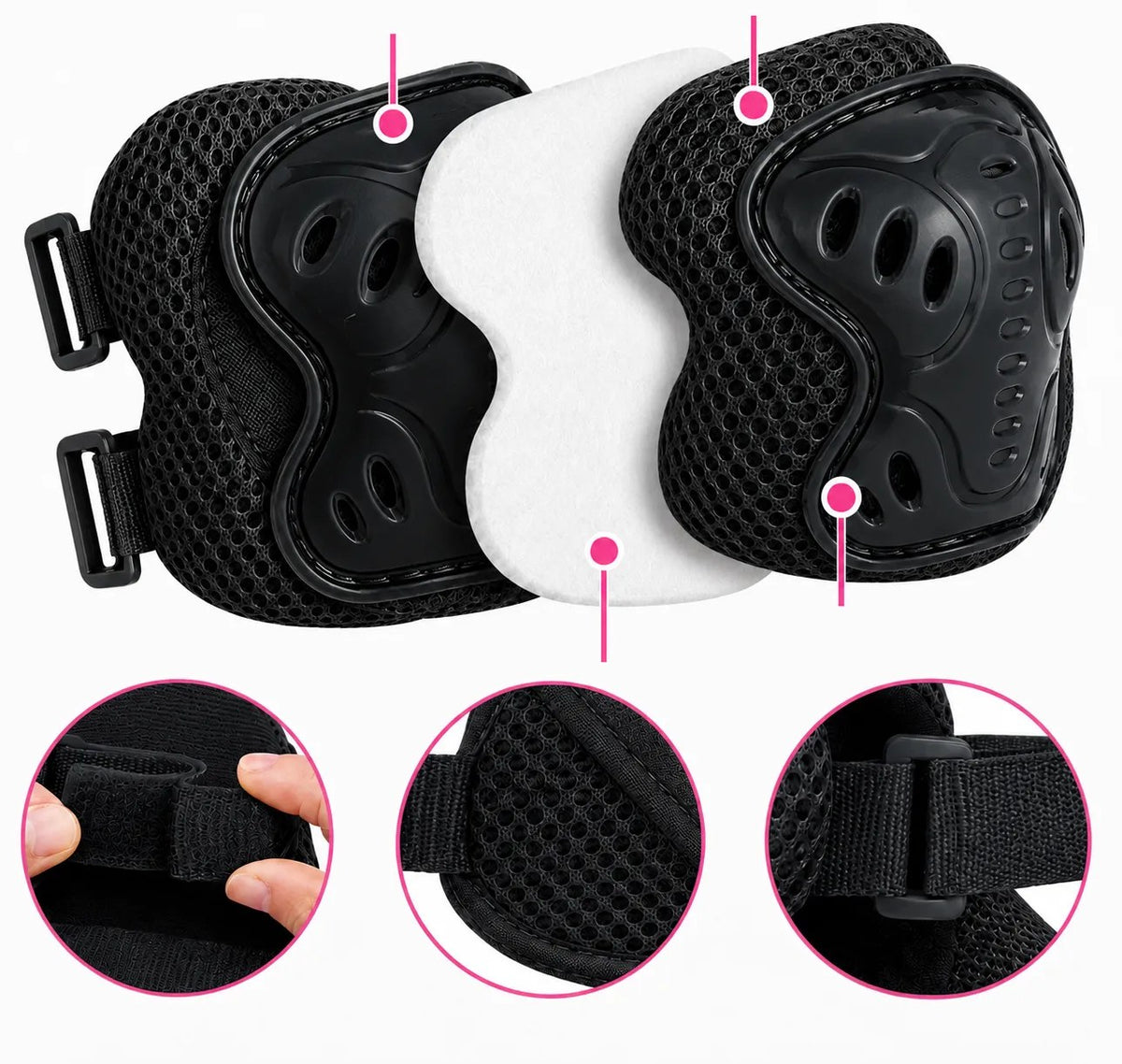 Kunert Kids protective gear set Kely 2, 6-piece: knee, elbow and wrist guards – black - photo 6