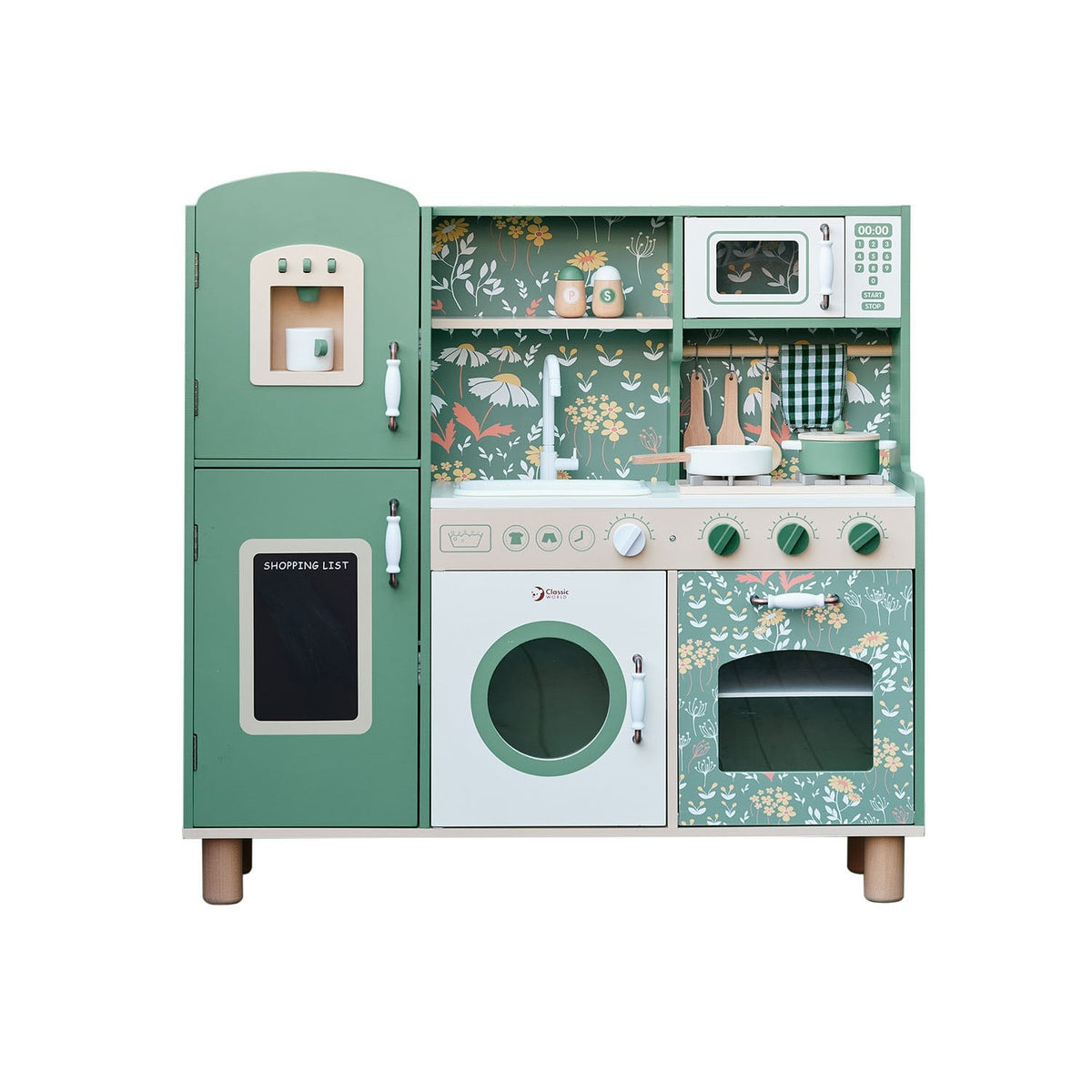 Classic World Large Wooden Play Kitchen with Accessories