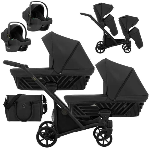 Kunert Ivento Duo 3-in-1 Twin Stroller – Deep Black – image 2