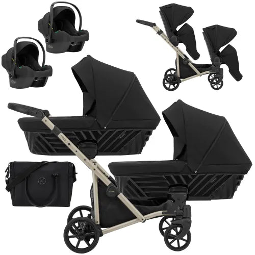 Kunert Ivento Duo 3-in-1 Twin Stroller – Deep Black – image 3