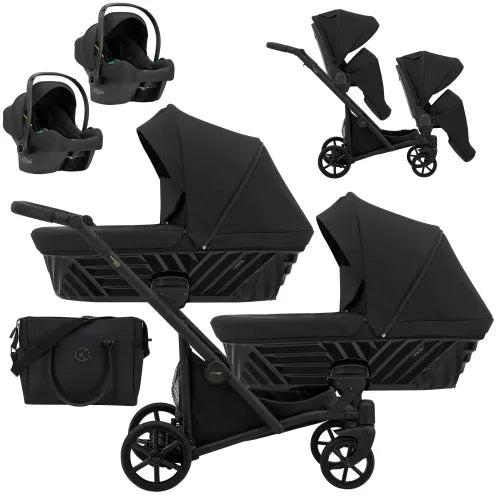 Kunert Ivento Duo 3-in-1 Twin Stroller – Deep Black – image 4