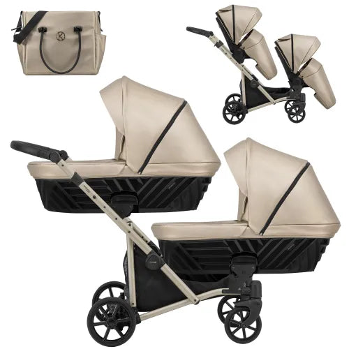 Kunert Ivento Duo 2-in-1 Twin Stroller – Eco Cappucino Metalic – image 3