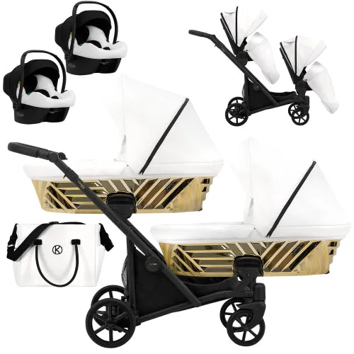 Kunert Ivento DUO GLAM 3w1 - Wózek bliźniaczy premium z fotelikami Cosmo -…