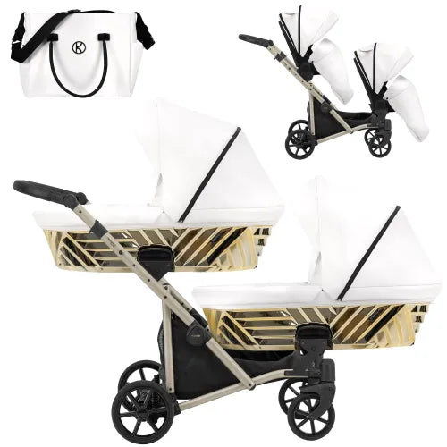 Kunert Ivento DUO GLAM 2w1 - Wózek bliźniaczy premium - kolor: IVE-07 Eco…