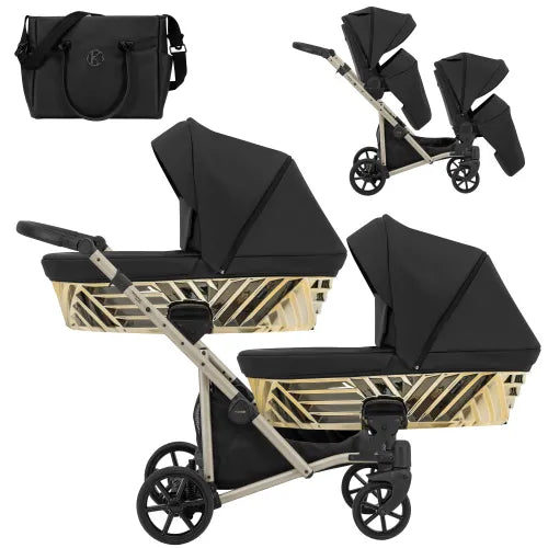 Kunert Ivento DUO GLAM 2w1 - Wózek bliźniaczy premium - kolor: IVE-07 Eco…