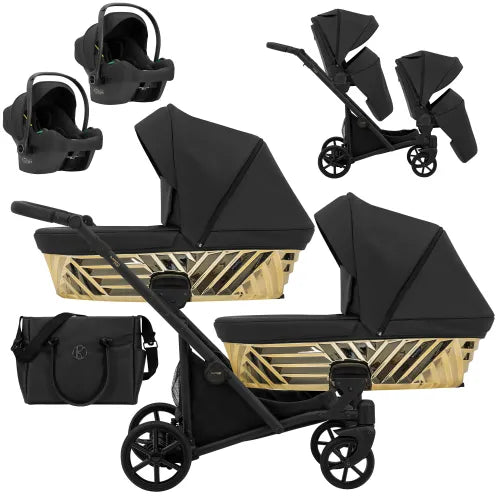 Kunert Ivento Duo Glam 3-in-1 Twin Stroller – IVE-07 Eco Black Pearl – image 5