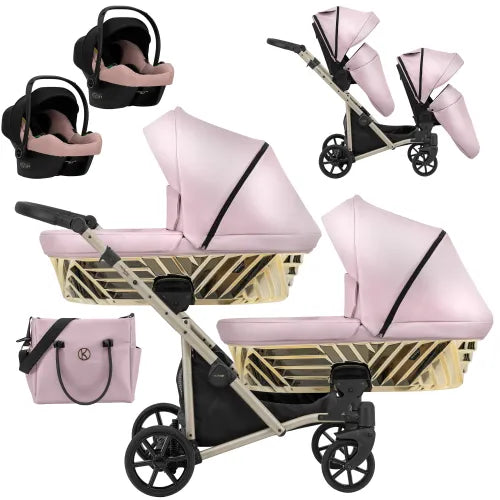 Kunert Ivento Duo Glam 3-in-1 Twin Stroller – IVE-21 Eco Baby Blue Metalic – image 3