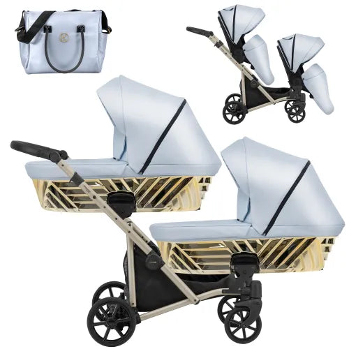 Kunert Ivento DUO GLAM 2w1 - Wózek bliźniaczy premium - kolor: IVE-20 Eco…