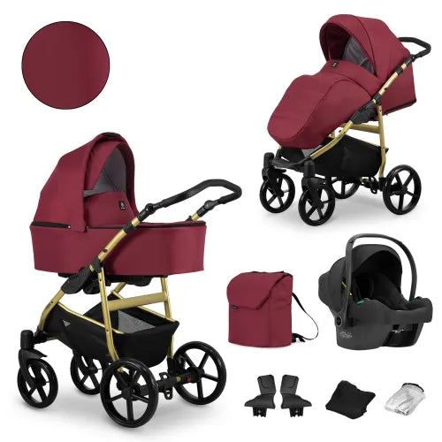 Kunert MATA 3-in-1 Stroller – Burgundy – image 1
