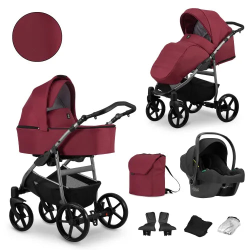 Kunert MATA 3-in-1 Stroller – Burgundy – image 2